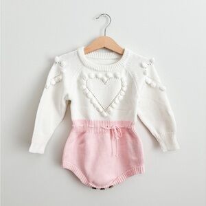 Girl's Sweetheart Long Sleeve Knit Sweater Pink Size 18-24M